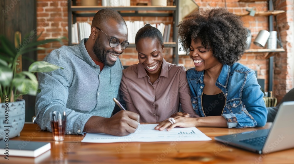 Diverse Business Team Reviewing Documents and Collaborating. Diverse Business Team Reviewing Documents and Collaborating.