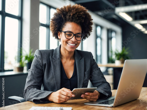 businesswoman working in office