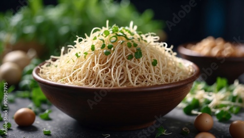 Crunchy Bean Sprouts Fresh From Garden to Salad Bowl.