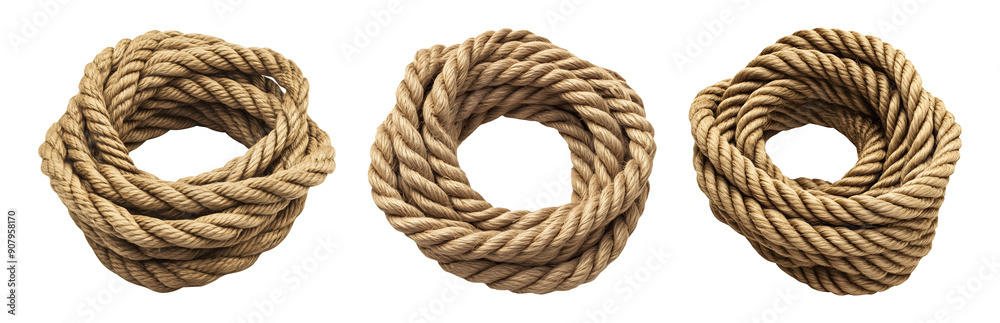 Coil of rope isolated on transparent or white background Coil of rope isolated on transparent or white background