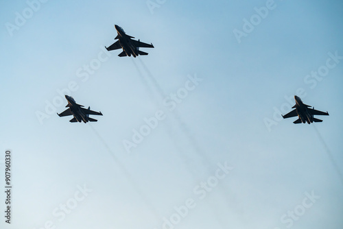 Fighter jet flyover during the Pitch Black Exercise 2024 at Mindil Beach in Darwin.