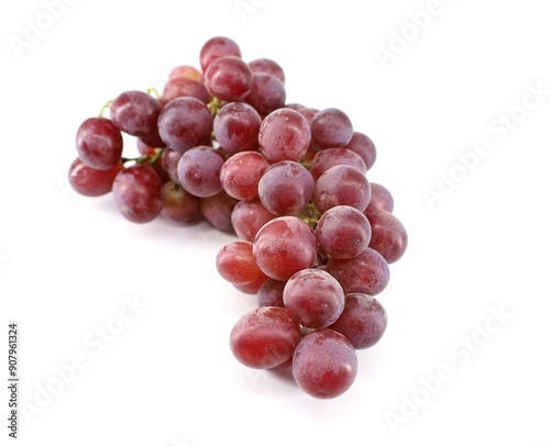 Pink Muscat table grape on white background.