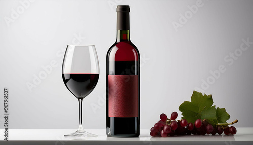 red wine bottle and glass