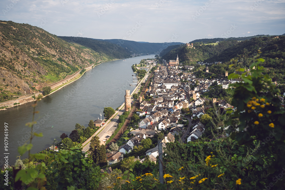 Blick vom Günderodehaus auf Oberwesel, August 2024