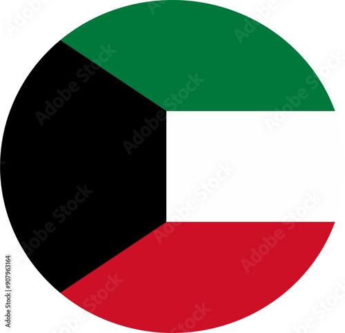 The flag of Kuwait. Flag icon. Standard color. Round flag. Computer illustration. Digital illustration. Vector illustration. Free Download The flag of Kuwait. Flag icon. Standard color. Round flag. Computer illustration. Digital illustration. Vector illustration. - GFXLoad