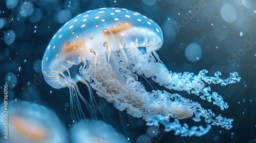 a close up of a jellyfish in the water