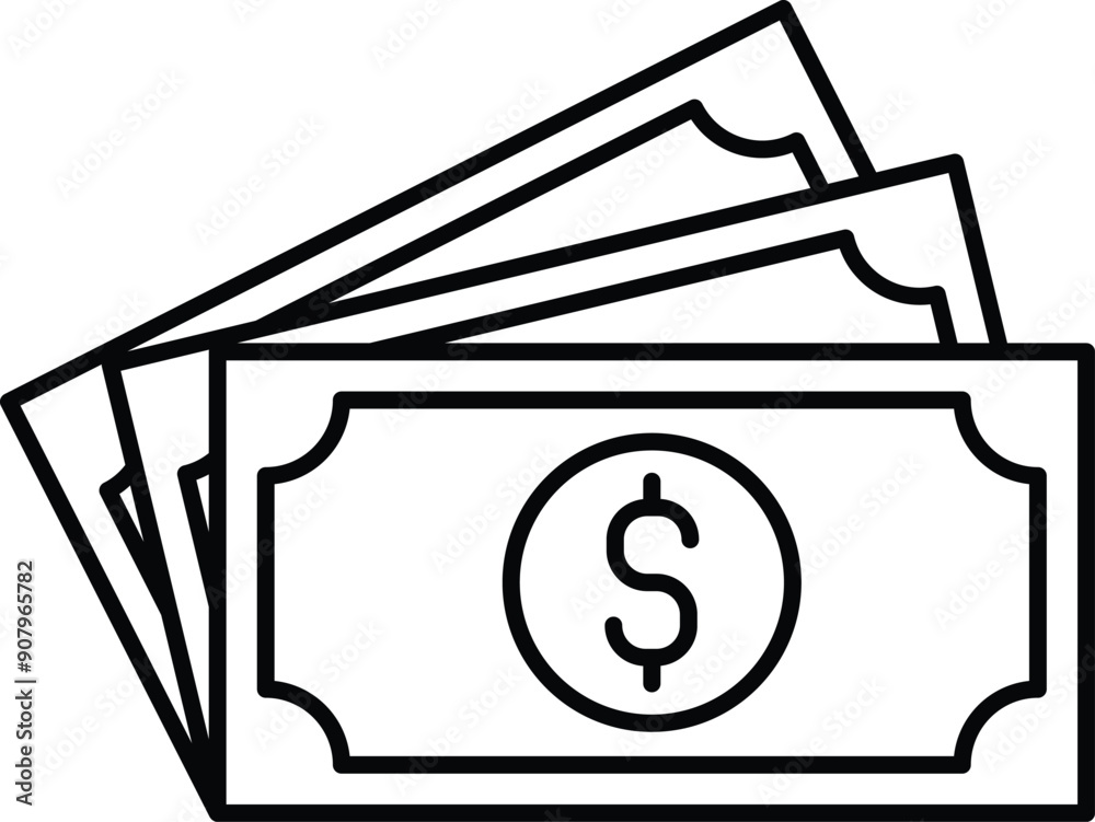 Banknote Icon for Currency and Financial Transactions