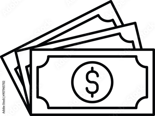 Banknote Icon for Currency and Financial Transactions