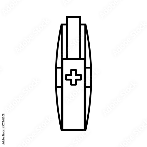 Cartridge pouch for combat tourniquet icon. artridge pouch icon. Tactical equipment, tactical uniform icon.