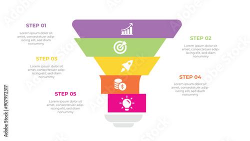 Infographic template illustrating 4 steps in a sequential and informative layout.