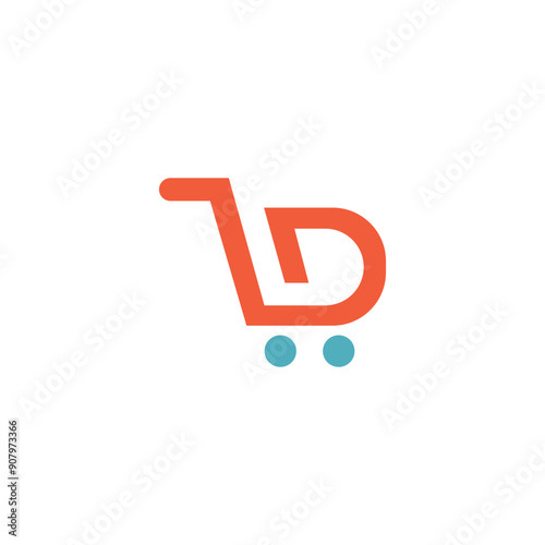 Premium D Shopping trolley logo design - Earth Shohag :)