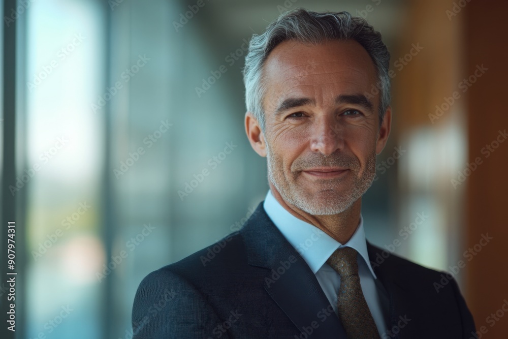 Confident smirk of a CEO corporate office lighting, with copy space Confident smirk of a CEO corporate office lighting, with copy space