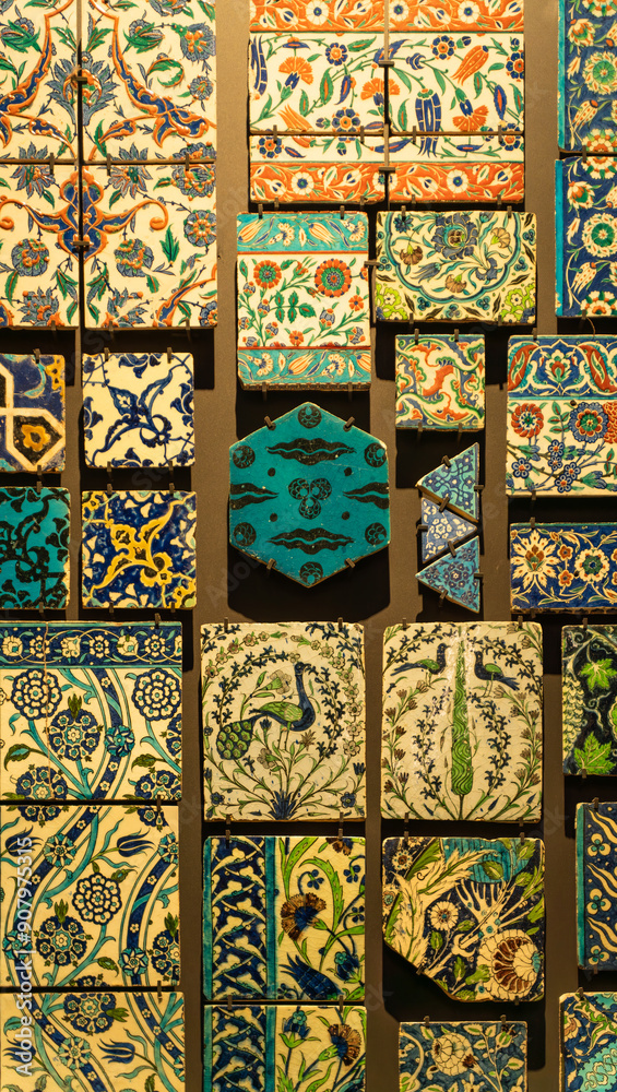 Display of Vibrant Decorative Ceramic Tiles Display of Vibrant Decorative Ceramic Tiles