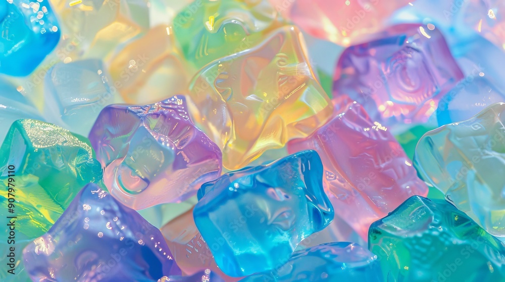 Abstract Background of Gummy Bears in Clear Colorful Abstract Background of Gummy Bears in Clear Colorful