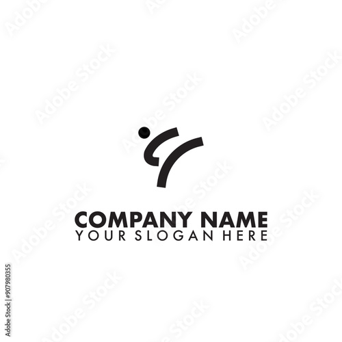 Taekwondo kick logo Vector icon design illustration Template