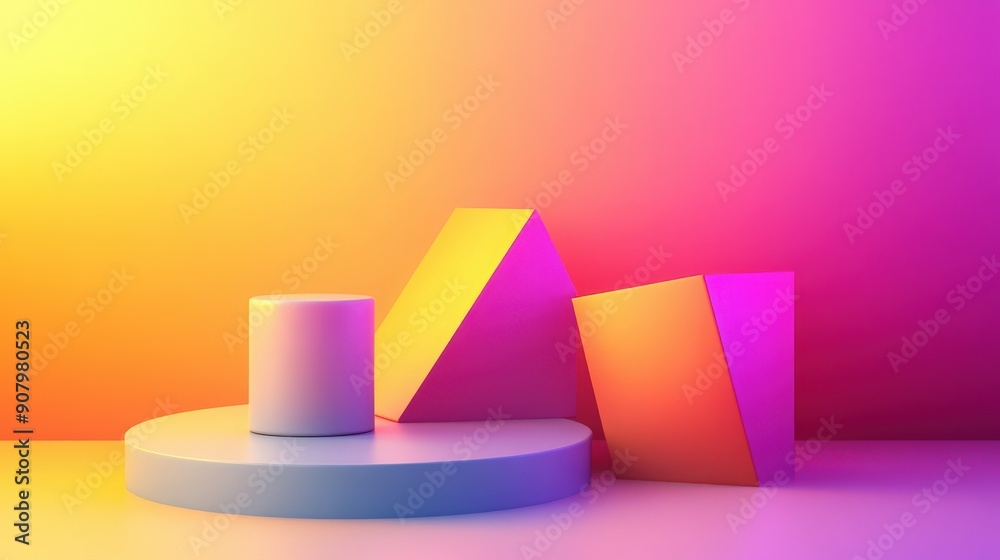 Vibrant geometric shapes in dynamic lighting create a modern and artistic atmosphere, perfect for creative design projects. Vibrant geometric shapes in dynamic lighting create a modern and artistic atmosphere, perfect for creative design projects.