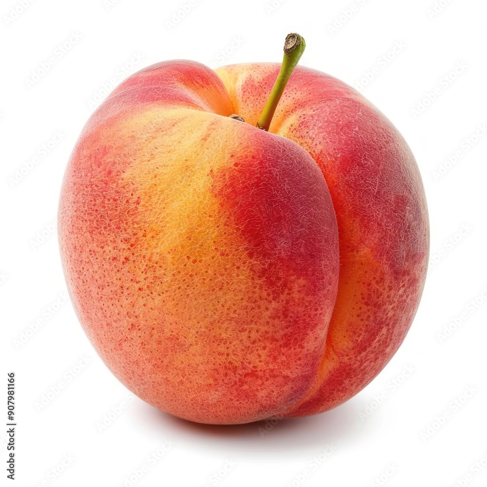 a close up of two peaches on a white background a close up of two peaches on a white background