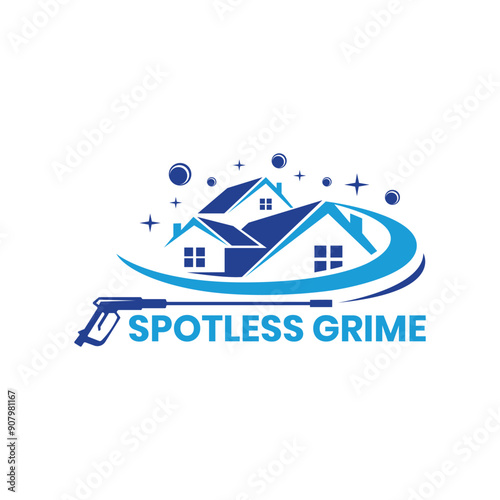 Premium Home Pressure Wash Cleaning logo design - Earth Shohag :)