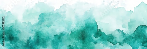 Abstract Watercolor Background in Teal Hues