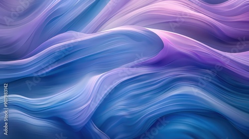 Gradient waves in cool blues and purples form a calming, abstract background.