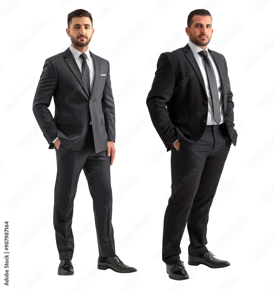 Man in formal clothes - front desk manager or concierge. Person isolated on transparent background. Generative AI