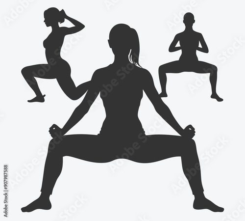 Ultimate Workout Girl Set, Dynamic Fitness and Yoga Illustration Vector