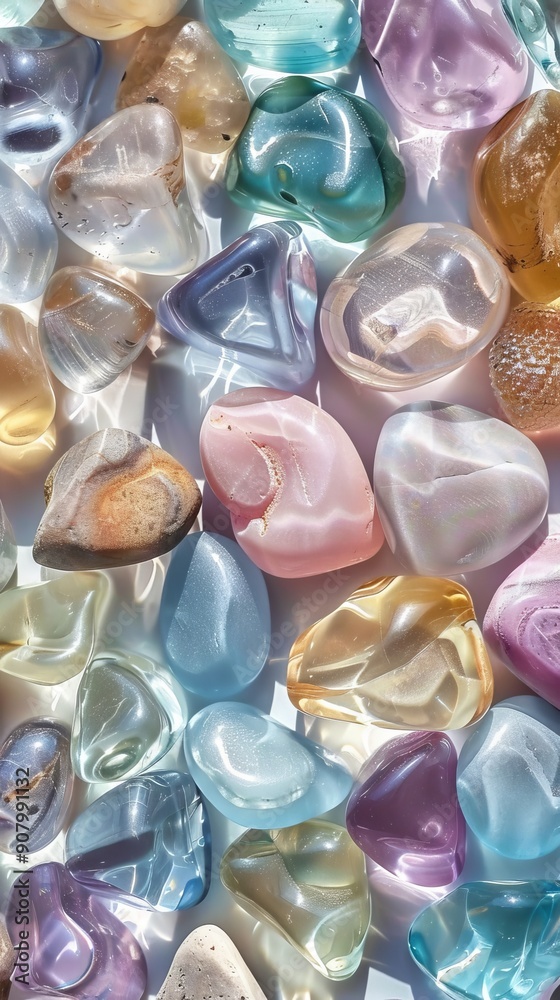Abstract Background of Soft Colorful. Glass Stones in Soft Pastel Color Abstract Background of Soft Colorful. Glass Stones in Soft Pastel Color