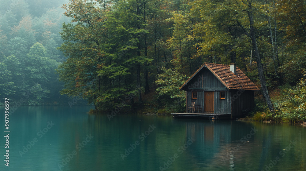 A serene lakeside cabin. lakeside cabin serene water nature peaceful retreat vacation woods scenery. A serene lakeside cabin. lakeside cabin serene water nature peaceful retreat vacation woods scenery.