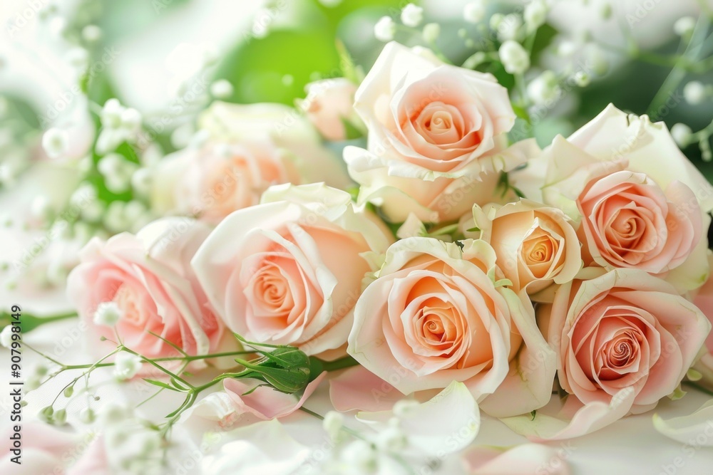 Obraz premium Romantic Greeting Card with Roses