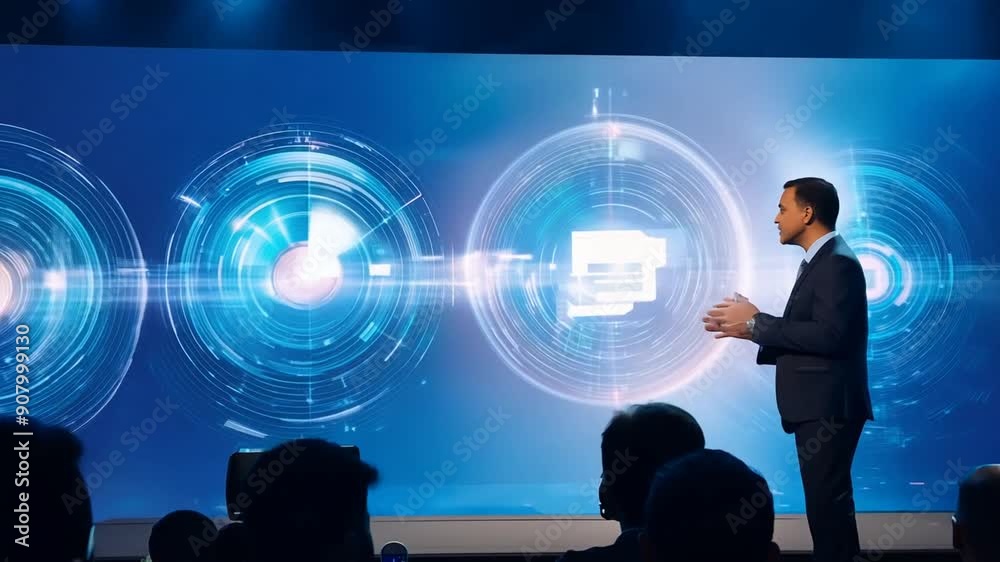 Speaker Presenting Neural Networks in Artificial Intelligence Event Generative AI
