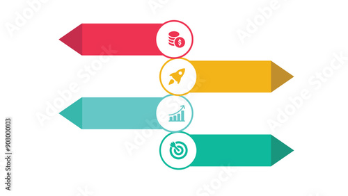 Infographic template with 4 steps, visually guiding through a process or procedure.