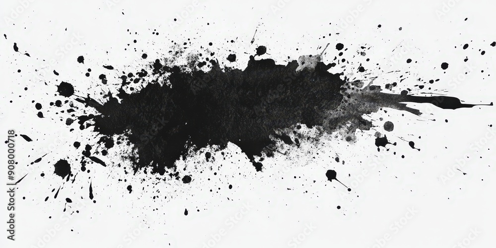 Fototapeta premium Black Ink Splatter on White Background