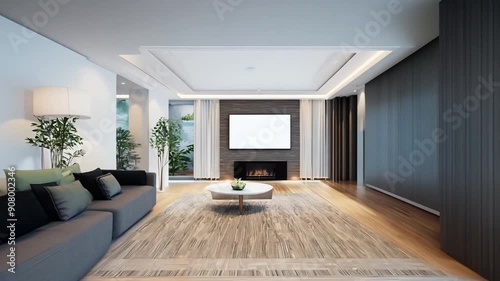 Modern Living Room With Elegant Decor and Warm Atmosphere Generative AI