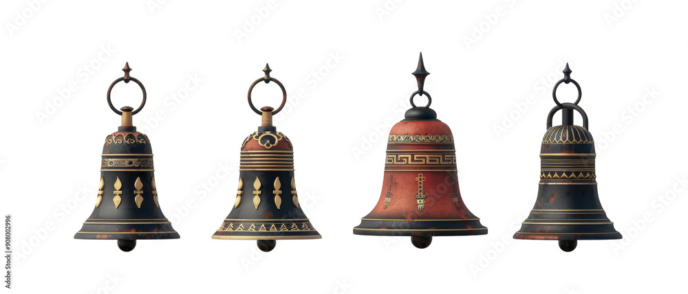 Obraz premium Retro Metal Bells Collection for Decoration