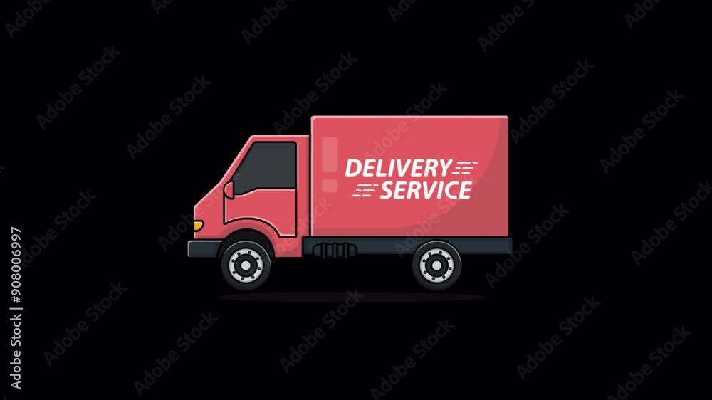 Animated Box Delivery Truck Video - Transparent Animated Box Delivery Truck Video - Transparent