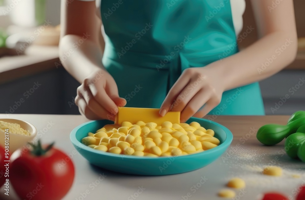 Young beautiful girl in the kitchen preparing food, miniature. Young beautiful girl in the kitchen preparing food, miniature.