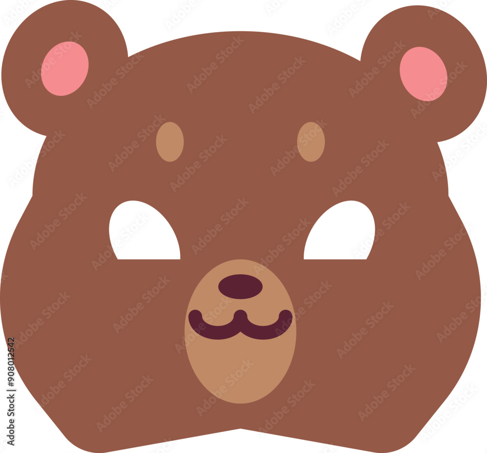 Carnival bear face mask icon. Kid fun Carnival bear face mask icon. Kid fun