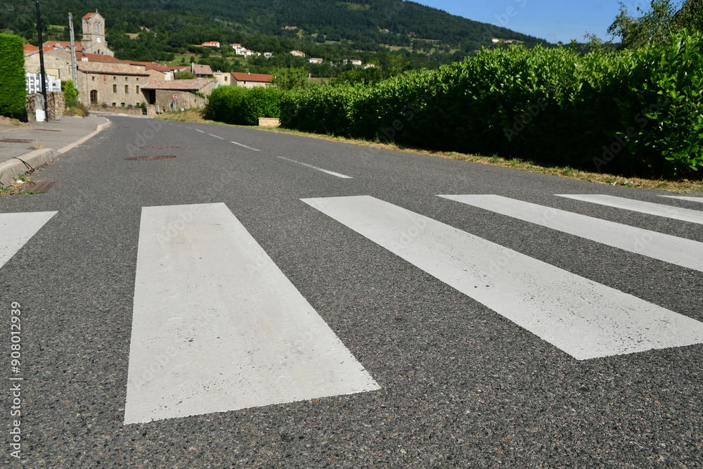 Obraz premium France, Roisey, Loire. Graphic. Pedestrian crossing.
