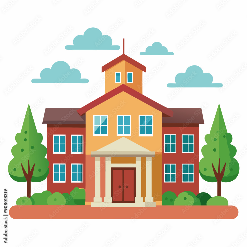 Fototapeta premium School vector illustration on white background 