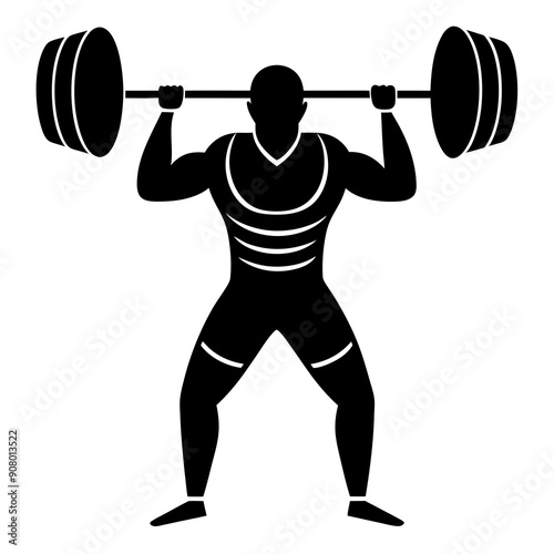 weightlifter vector silhouette 