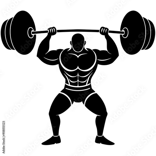 weightlifter vector silhouette 