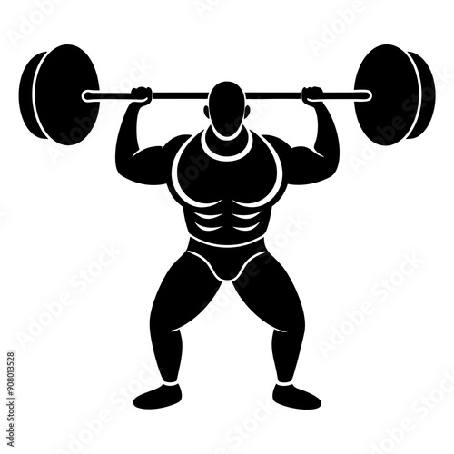 weightlifter vector silhouette 