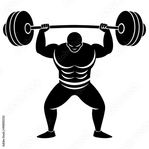 weightlifter vector silhouette 