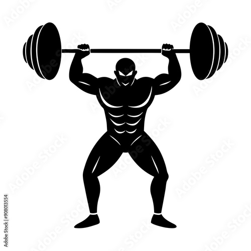 weightlifter vector silhouette 