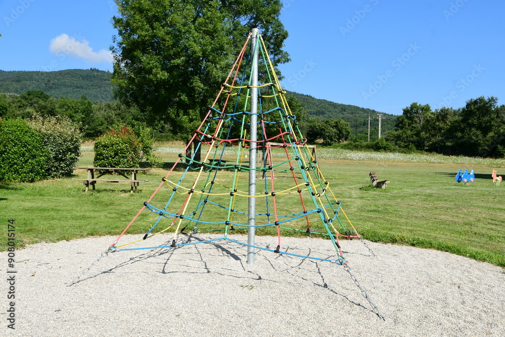Fototapeta premium France, Roisey, Loire. Children's playground in summer.