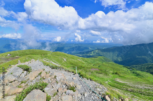 Panoramic Landscape of Hakuba Happo One and the Japanese Alps in Nagano, Japan photo