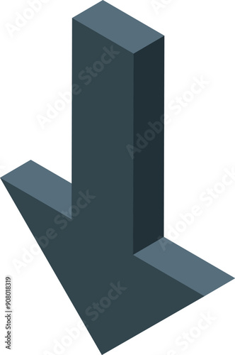 Dark gray arrow is pointing down, which can represent a negative trend
