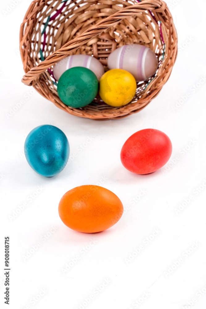 easter eggs in basket easter eggs in basket