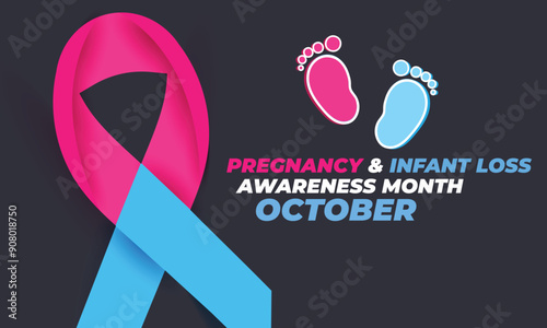 Pregnancy and Infant Loss Awareness Month. background, banner, card, poster, template. Vector illustration.