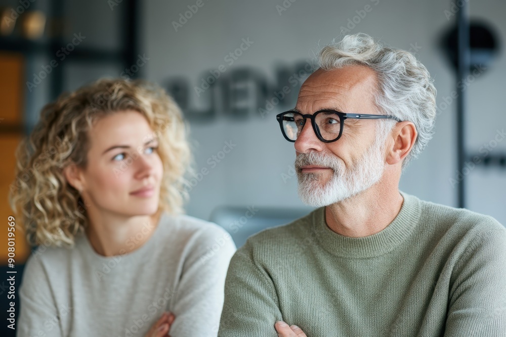 Financial Adviser Discussing Retirement Funds with Client in Profile View Financial Adviser Discussing Retirement Funds with Client in Profile View